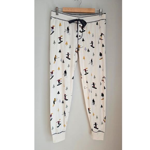 PJ Salvage Aprés Ski Print Pajama Set Long Sleeve Top & Bottoms Womens Sz S - Picture 4 of 10